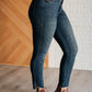 Dark Wash High Rise Control Top Step Hem Skinny Jeans - Judy Blue