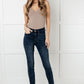 Dark Wash High Rise Control Top Step Hem Skinny Jeans - Judy Blue