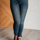 Dark Wash High Rise Control Top Step Hem Skinny Jeans - Judy Blue