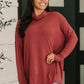 Cowl Neck Pullover in Wine