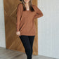 V-Neck Front Seam Sweater in Deep Camel