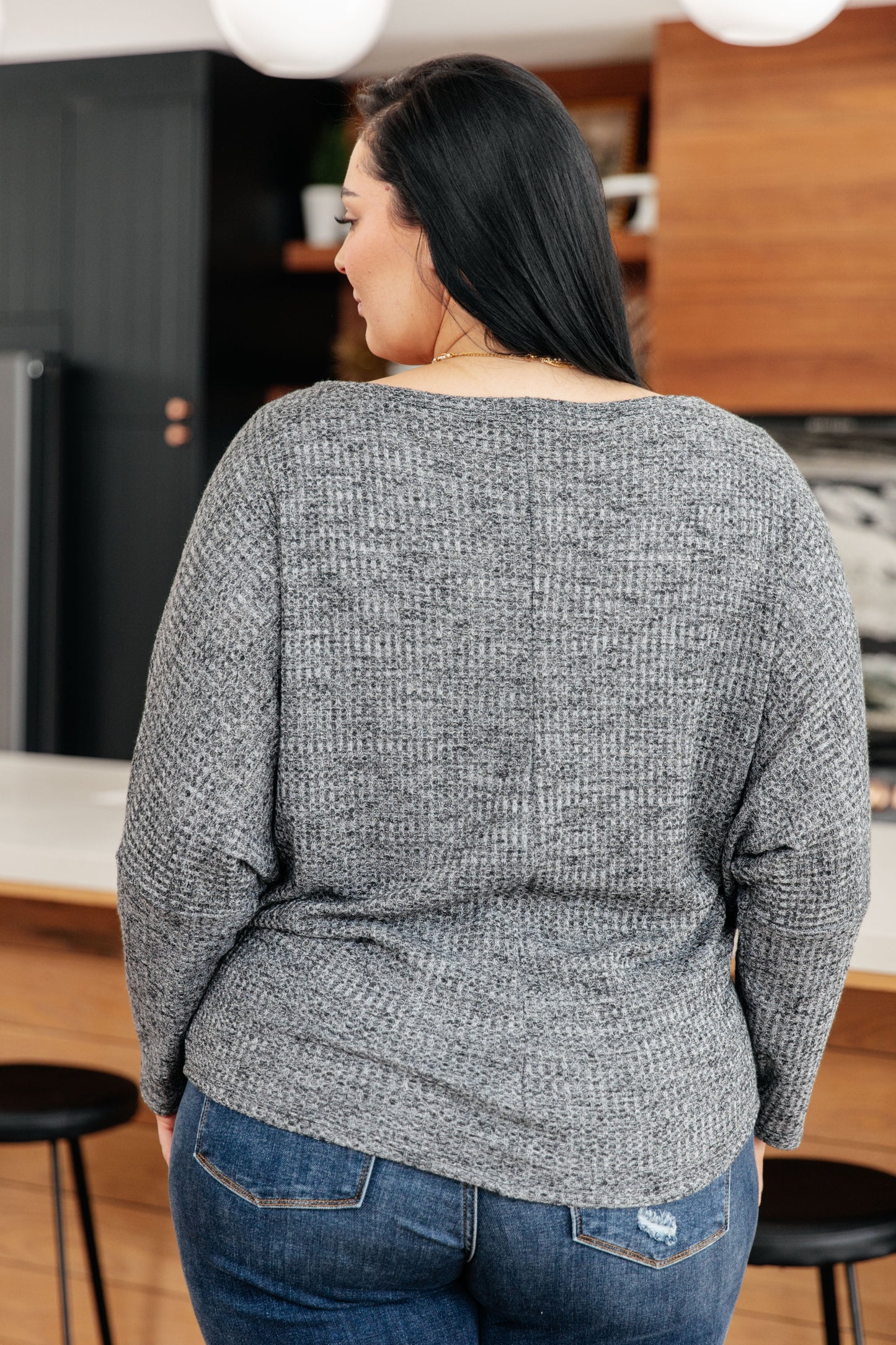 Dolman Knit Top in Charcoal