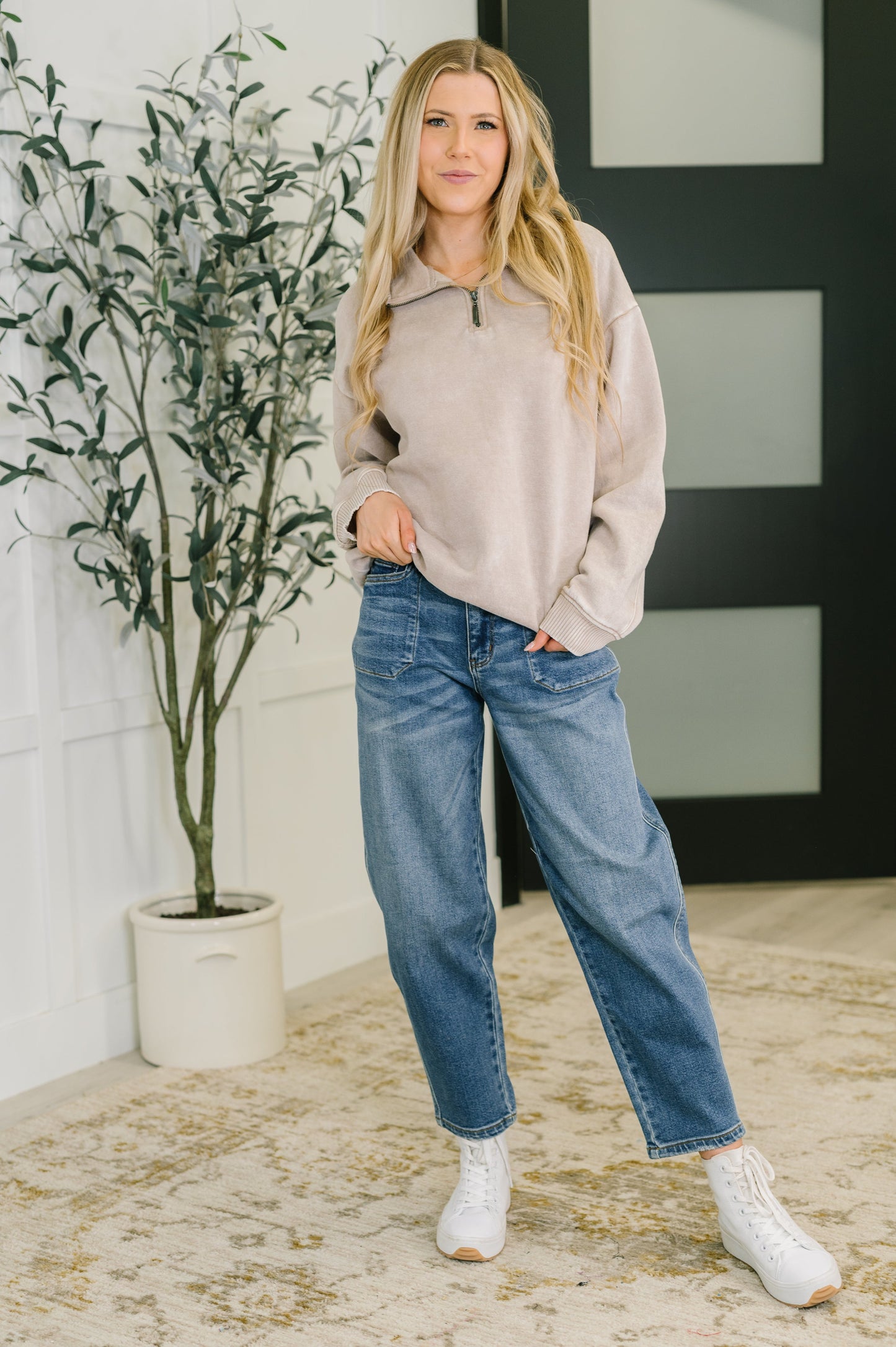 Remi Half Zip Pullover in Ash Mocha