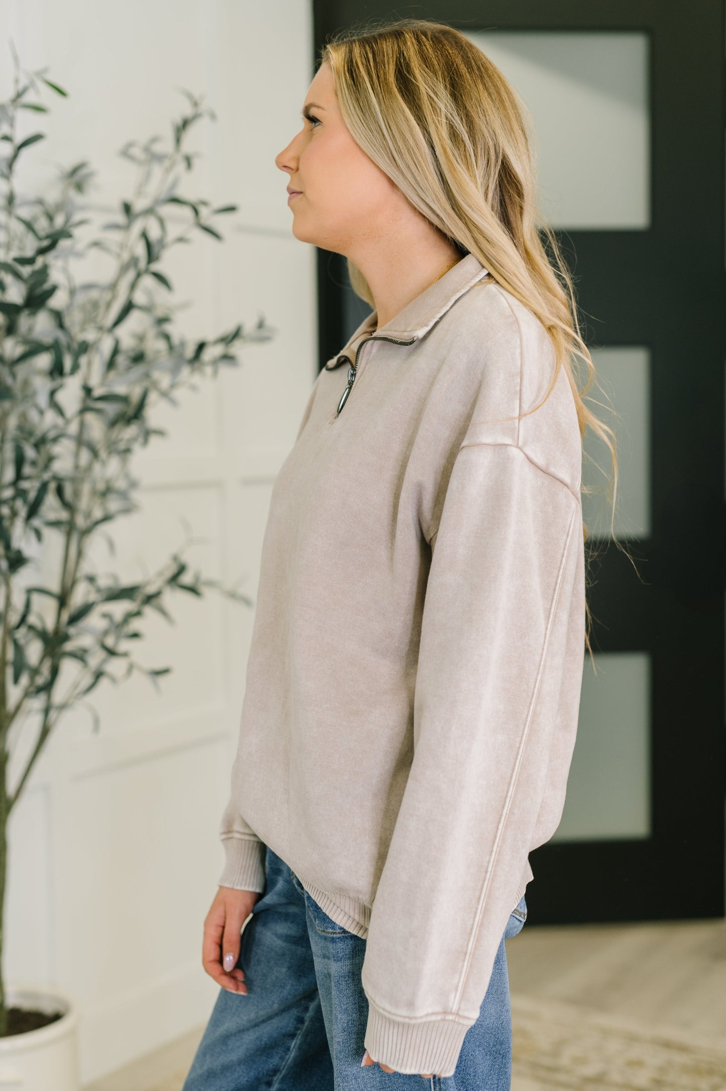 Remi Half Zip Pullover in Ash Mocha