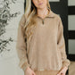Remi Half Zip Pullover in Deep Camel