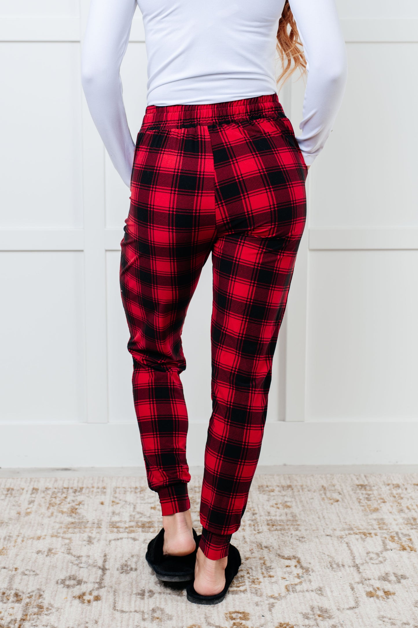 Must Have Joggers in Red Plaid