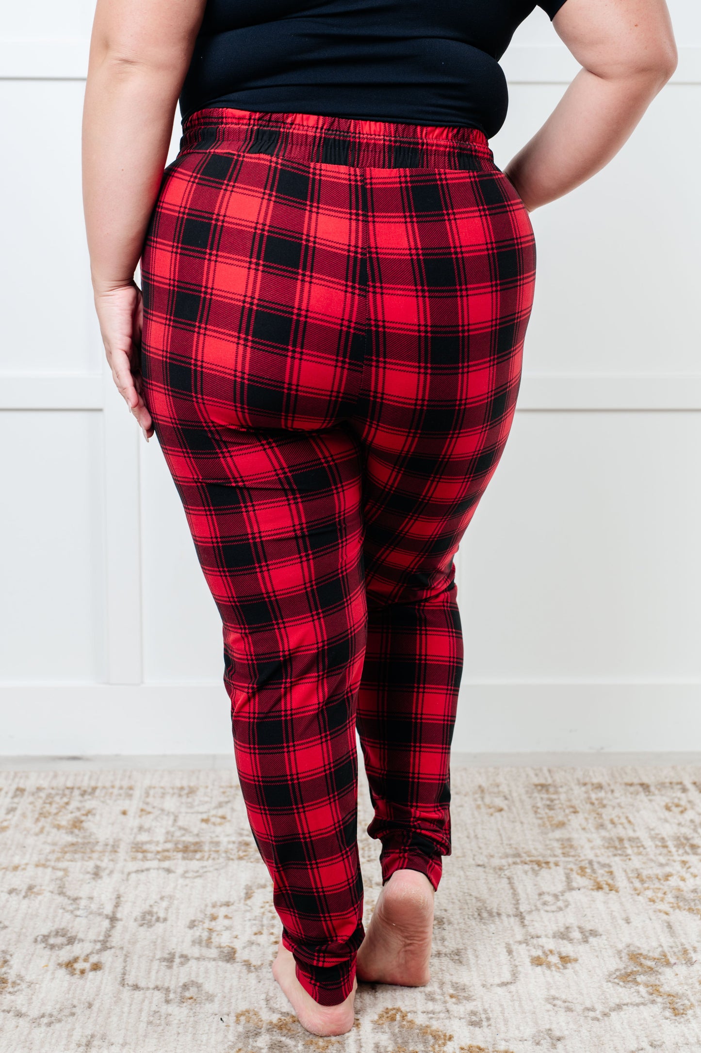 Must Have Joggers in Red Plaid