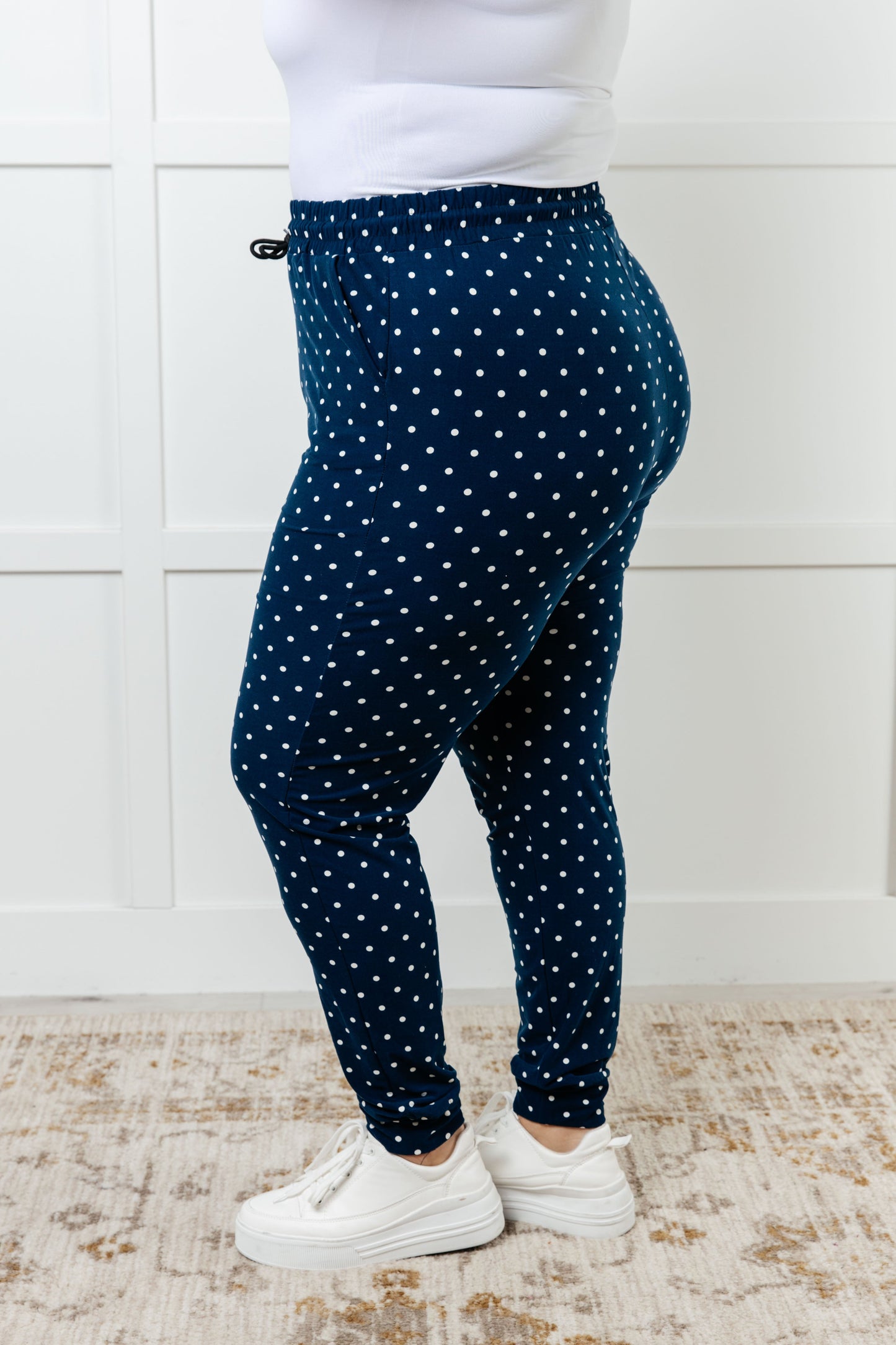 Must Have Joggers in Blue/White Polka Dot