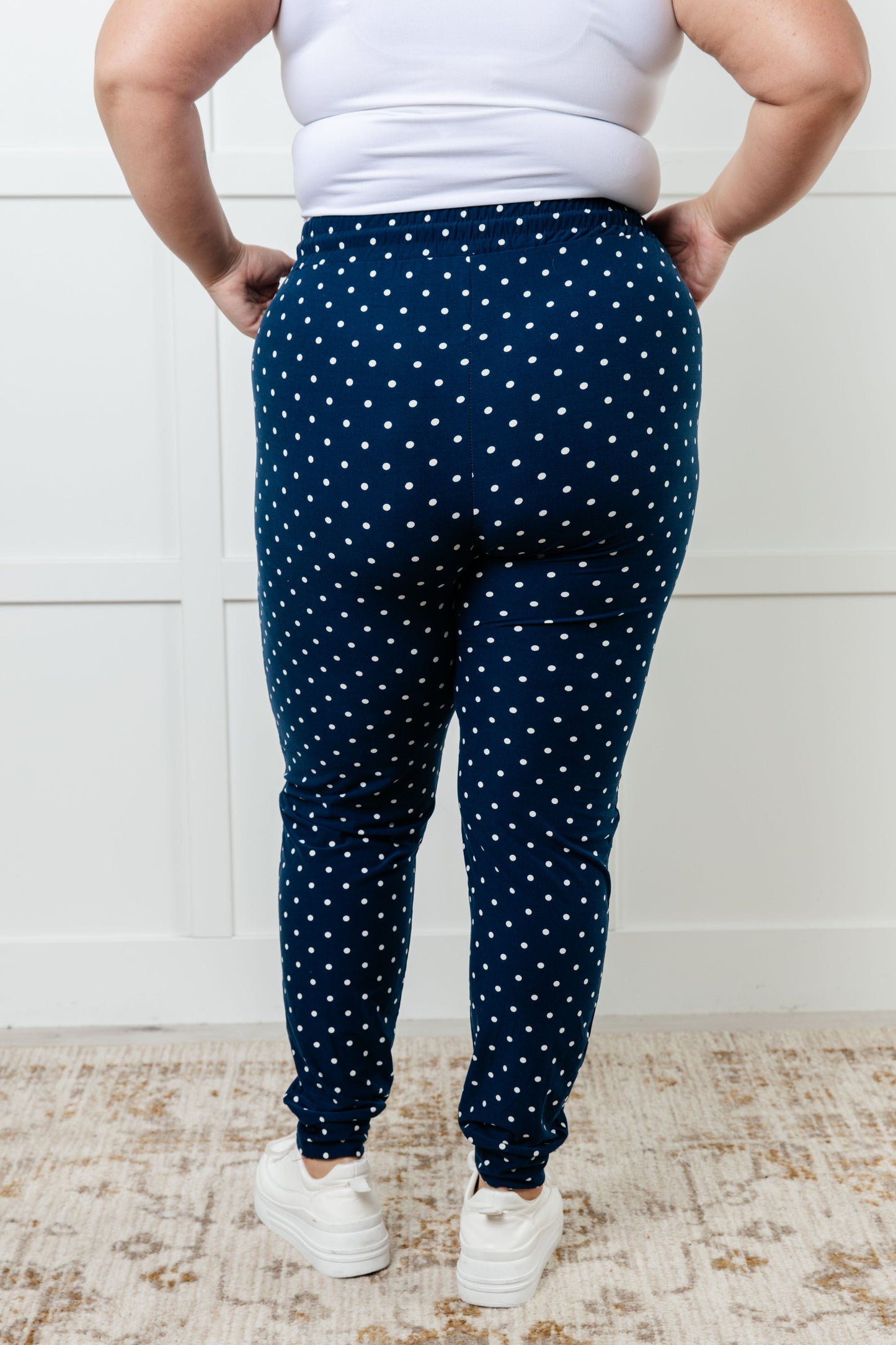 Must Have Joggers in Blue/White Polka Dot