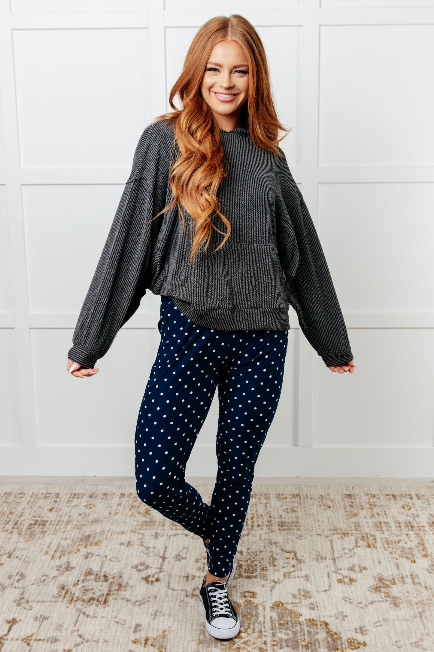 Must Have Joggers in Blue/White Polka Dot