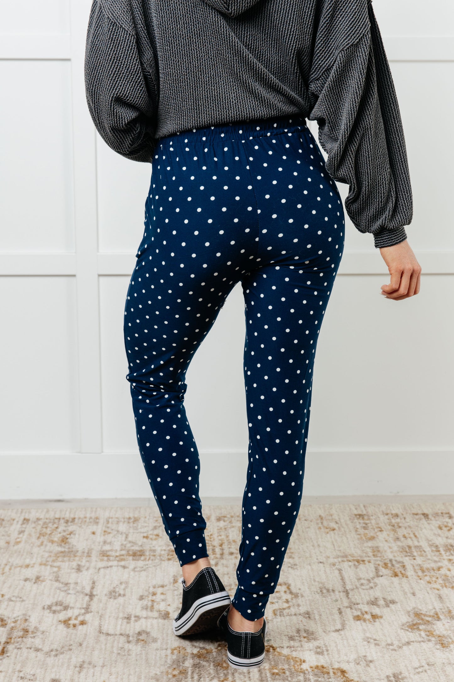 Must Have Joggers in Blue/White Polka Dot