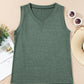 V-Neck Wide Strap Tank in Sage