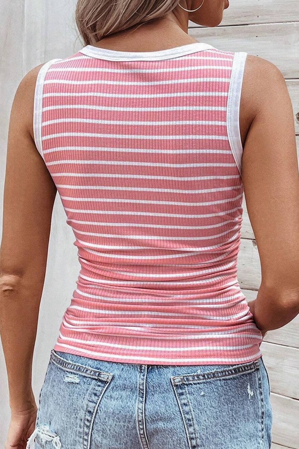 Striped Tank in Pink & Ivory