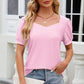 Sweetheart Neckline Eyelet Top