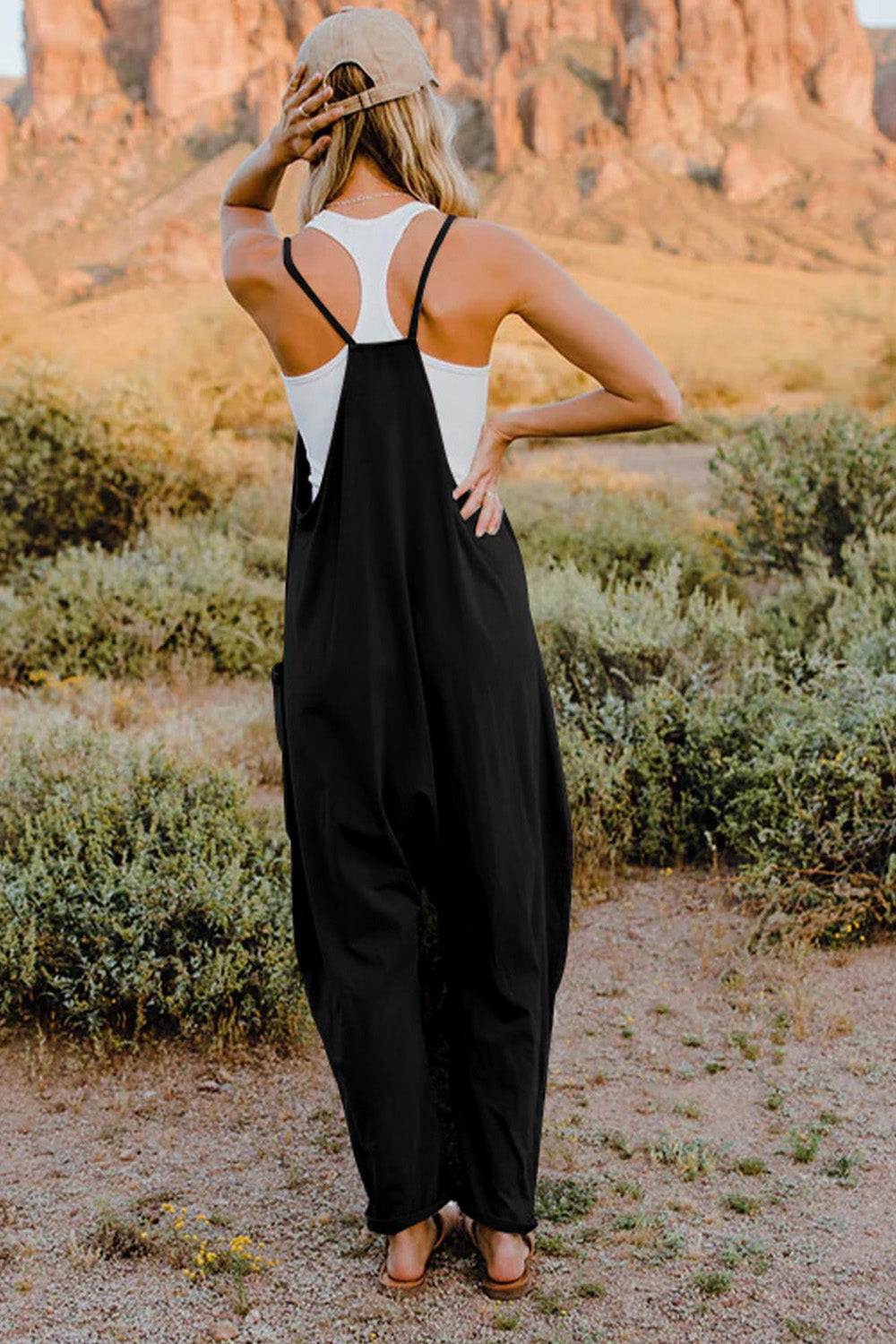 Roam V-Neck Pocketed Jumpsuit