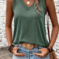 V-Neck Wide Strap Tank in Sage