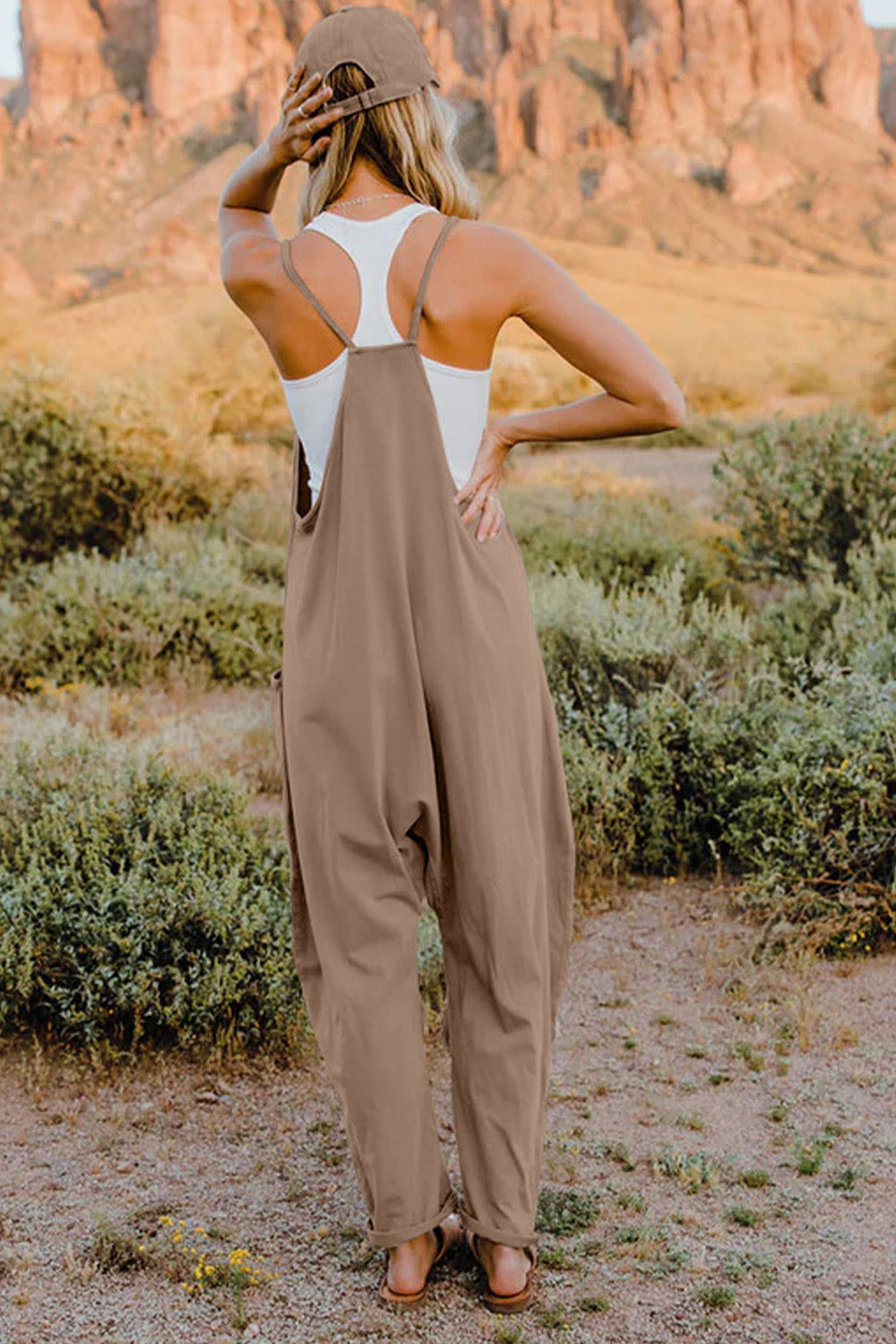 Roam V-Neck Pocketed Jumpsuit