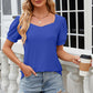 Sweetheart Neckline Eyelet Top