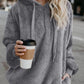 Quarter-Zip Drawstring Teddy Hoodie