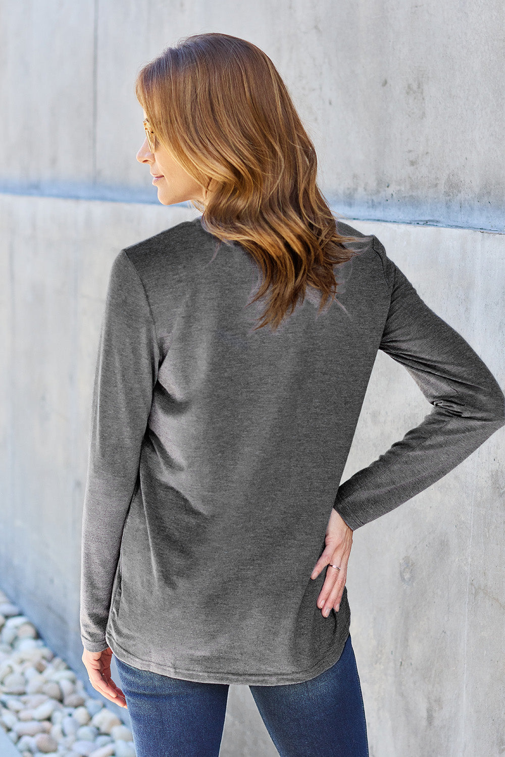 The Basics Round Neck Long Sleeve Top