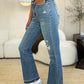 Mid Rise Destroyed Hem Distressed Jeans - Judy Blue