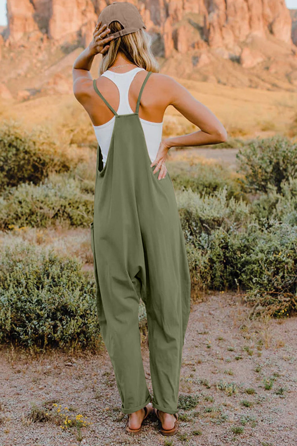 Roam V-Neck Pocketed Jumpsuit