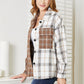 Plaid Contrast Button Up Shirt Jacket