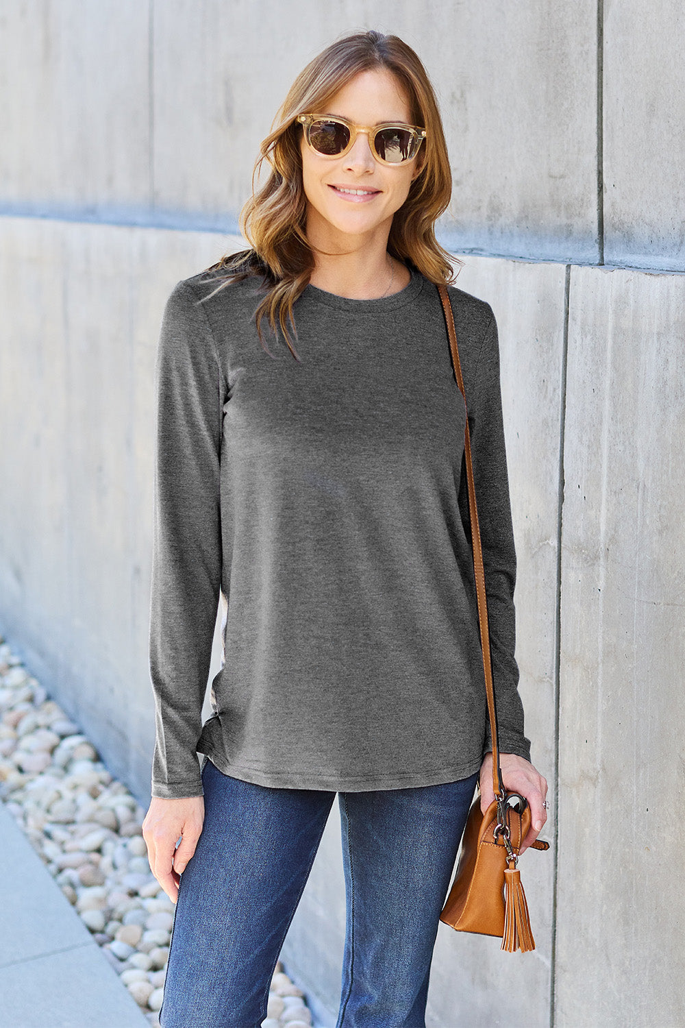 The Basics Round Neck Long Sleeve Top