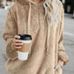 Quarter-Zip Drawstring Teddy Hoodie