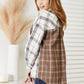 Plaid Contrast Button Up Shirt Jacket