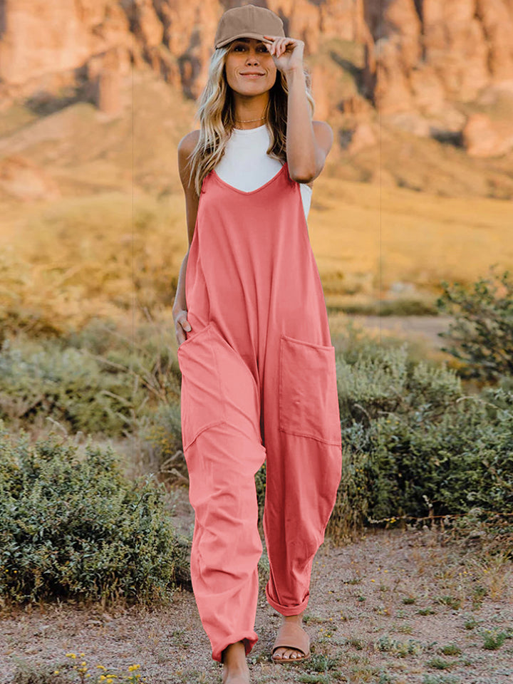 Roam V-Neck Pocketed Jumpsuit