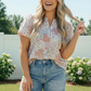 Patchwork Floral Puff Sleeve Top