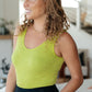 Fundamentals Ribbed Seamless Reversible Tank in Lime