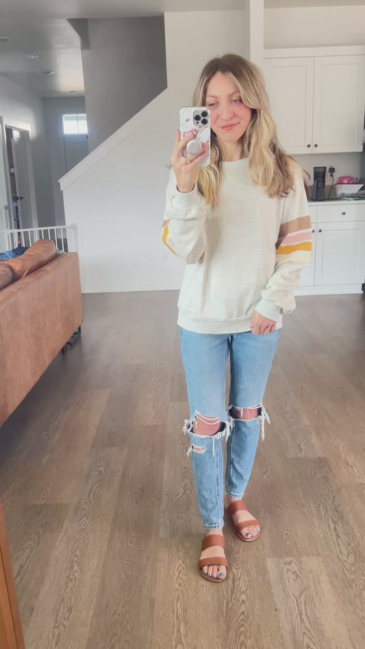 *free ship today* Vintage Varsity Pullover in Ash