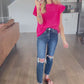 Rosy Days Lace Sleeve Top