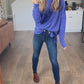 Lonnie Ribbed Knit Sweater in Bright Blue