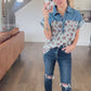 Kenna Chambray Floral Top