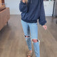 Acid Wash Pullover in Midnight Navy