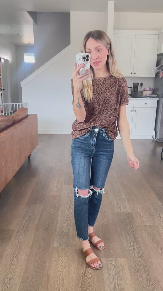 *free ship today* Favorite Animal Crew Tee in Chocolate