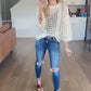 Lara Hollow Knit Sweater in Cream