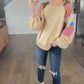 French Beige Aztec Pullover