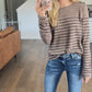 Buttons & Stripes Long Sleeve Top