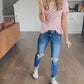 Pink Check Slim Fit Tee