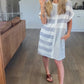 Gray Stripe Mixed Printed T Shirt Dress
