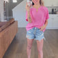 Throwback Lace Detail Top in Pink