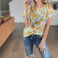 Floral Top in Golden Rose