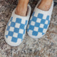 Checked Out Slippers in Blue