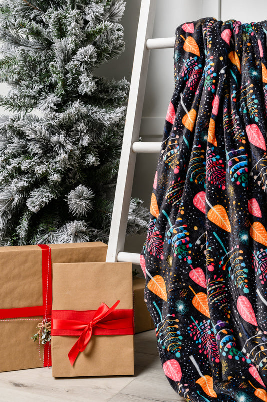 Holiday Blanket in Neon Trees