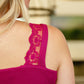 I Can Love You Better Lace Trim Tank in Berry
